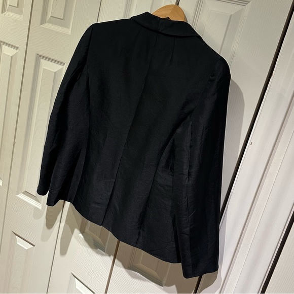 Talbots Black Silk Taffeta Single Button Blazer Evening Formal Tuxedo Jacket 12 - Picture 8 of 15